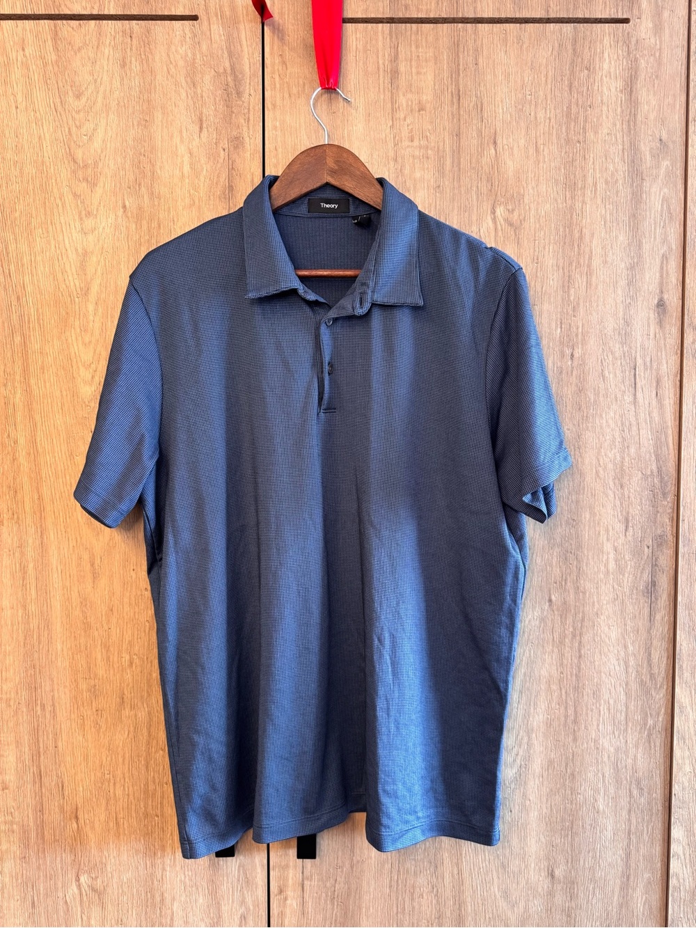Theory Men’s Preppy Polished Minimalist Clean Navy Blue Short-Sleeve Polo XXL